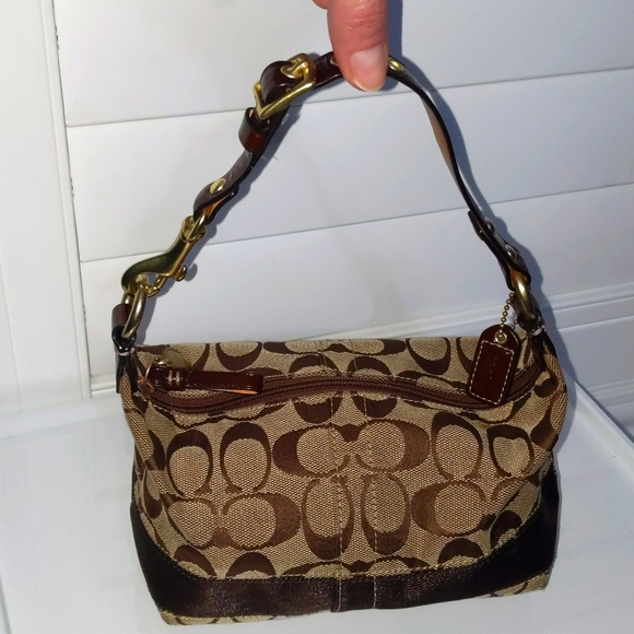 Coach Handbags - Vintage Signature Coach Mini Hobo Handbag